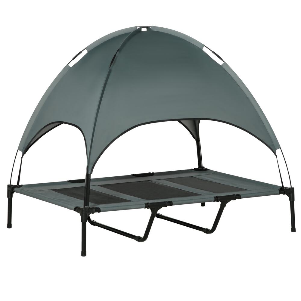 PawHut 48" x 36" Elevated Dog Cot Outdoor Cooling Pet Bed UV Canopy Shade Shade